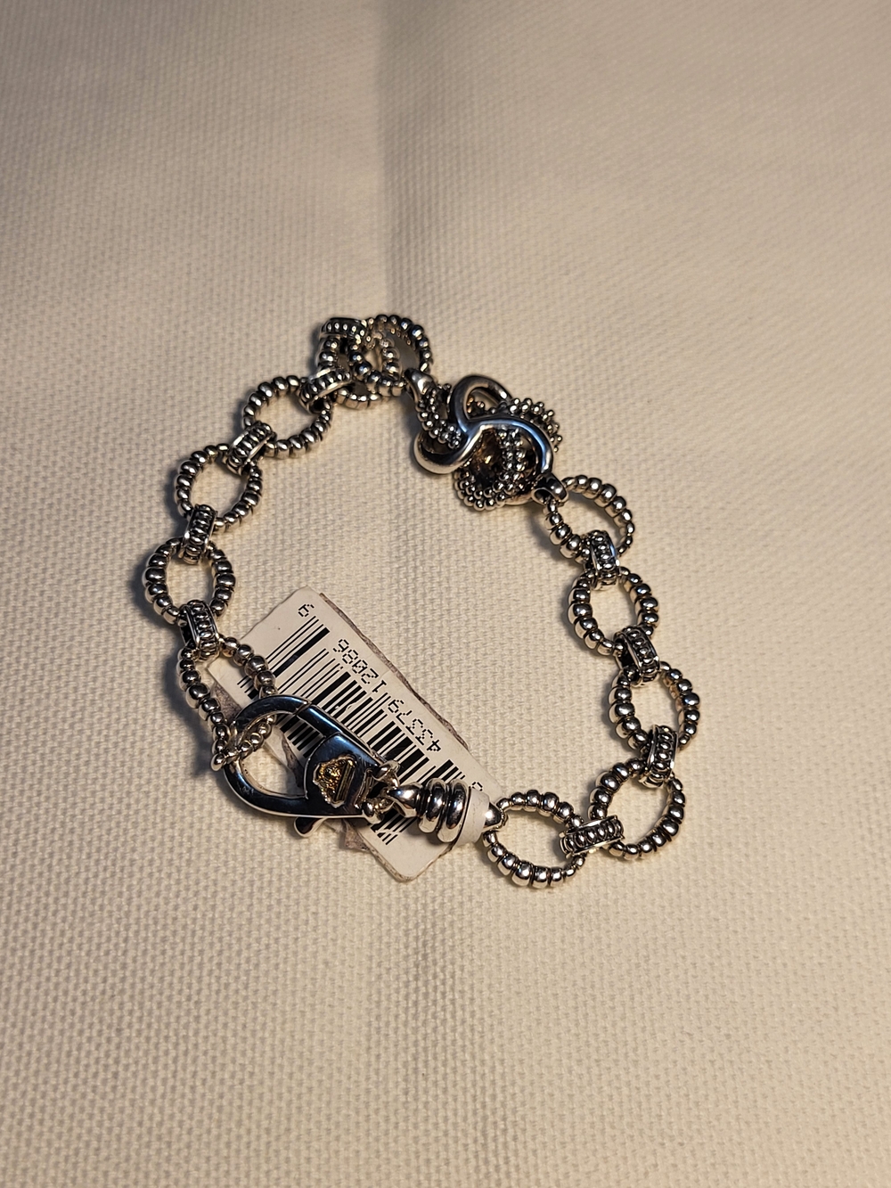 LAGOS Silver and Gold Love Knot Pendant Bracelet. Without original box. # 227 - Picture 8 of 9